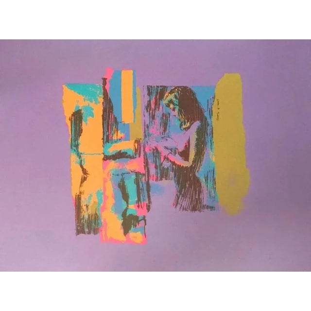 Woman in Yellow is an original serigraph realized by Nicola Simbari in 1976. The artwork represents a female nude in...