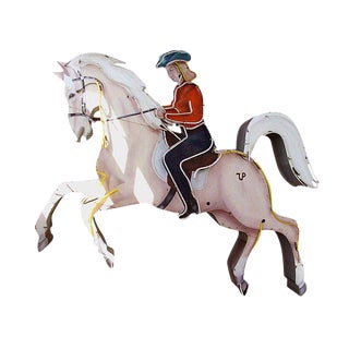 Large Cowgirl on Horse Neon Sign From the Westerner Club in San Diego For Sale