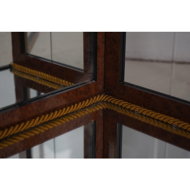 1980s Italian 2 Door Etched Glass Decorated Curio Display Cabinet For Sale - Image 5 of 15