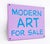 Jayson Musson (American, b. 1977), "Modern Art For Sale Sign", Flashe Vinyl Paint on Panel, 2014, signed verso with Salon...