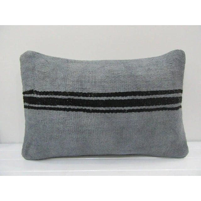Handmade Gray Kilim Pillow Cover For Sale - Image 4 of 4