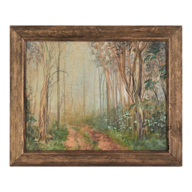 Misty Forest, 1970s Landscape by Gary Hicks For Sale