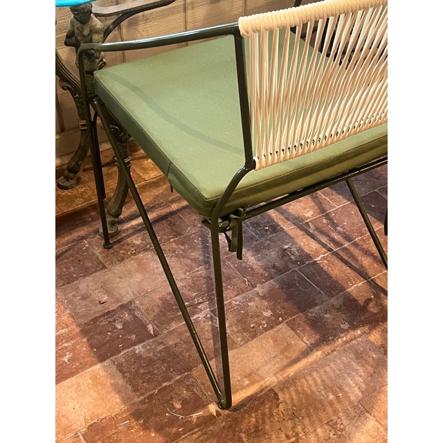 Mid-Century Modern Wrought Iron Patio Chairs (Set of 2) Attributed to the Style of Frederick Weinberg For Sale - Image 4 of 6