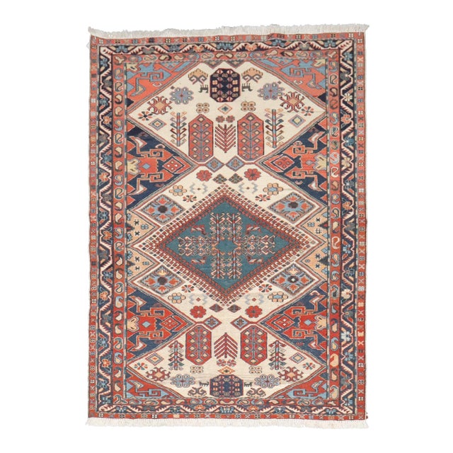 Vintage Inspired Caucasian Soumac rug no. j4817 For Sale
