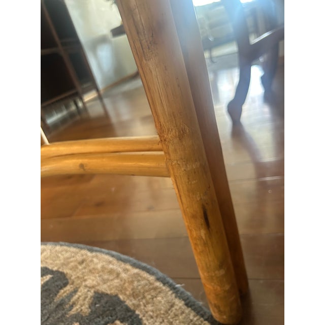 Wood Late 20th Century Tessellated Olive Ash Burl and Pencil Reed Dining Table - Organic Modern For Sale - Image 7 of 17