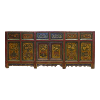 19th Century Hand Painted Antique Chinese Buffet Sideboard For Sale