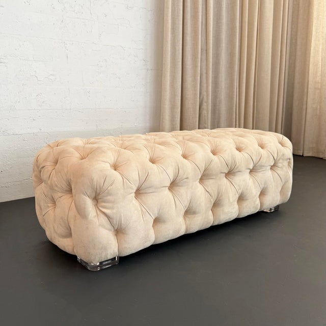 This is a sumptuous ultrasuede bench designed by the renowned artist and sculptor Shlomi Haziza for H Studio circa the...