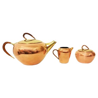 Tea Service by Erich Kolbenheyer for EKW, 1950s, Set of 3 For Sale