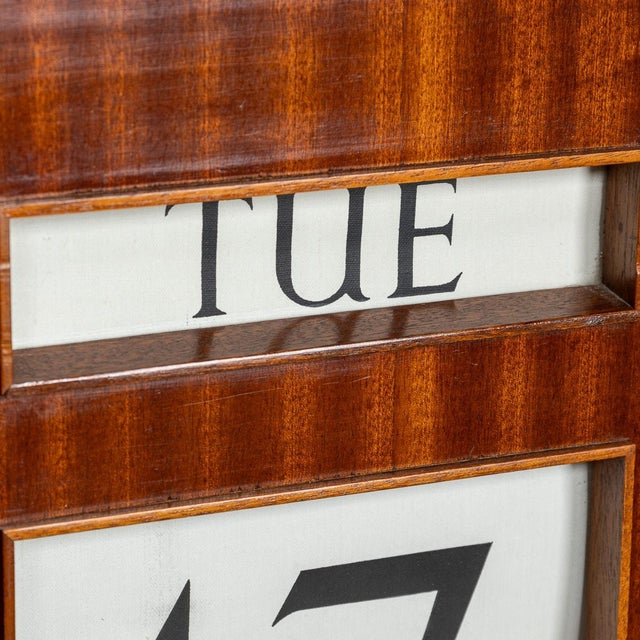 Vintage Striped Wood Perpetual Desk / Wall Calendar, 1970s For Sale - Image 12 of 18