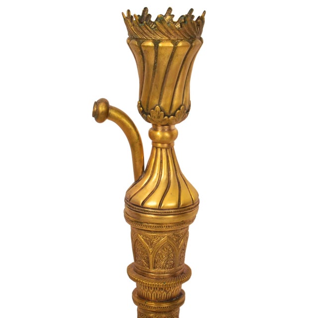 Islamic Antique 19th Century Ottoman Islamic Tombak Gilt Copper Nargile Hookah Turkey For Sale - Image 3 of 9