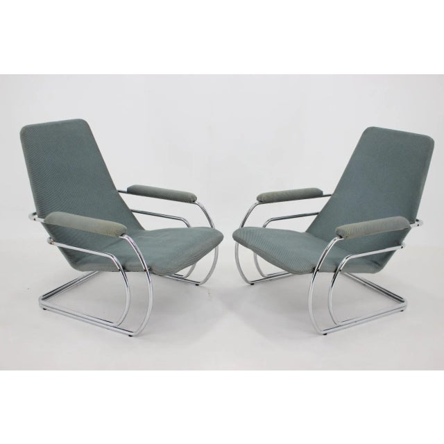 Set of Tubular Armchairs, 1970s For Sale - Image 3 of 11