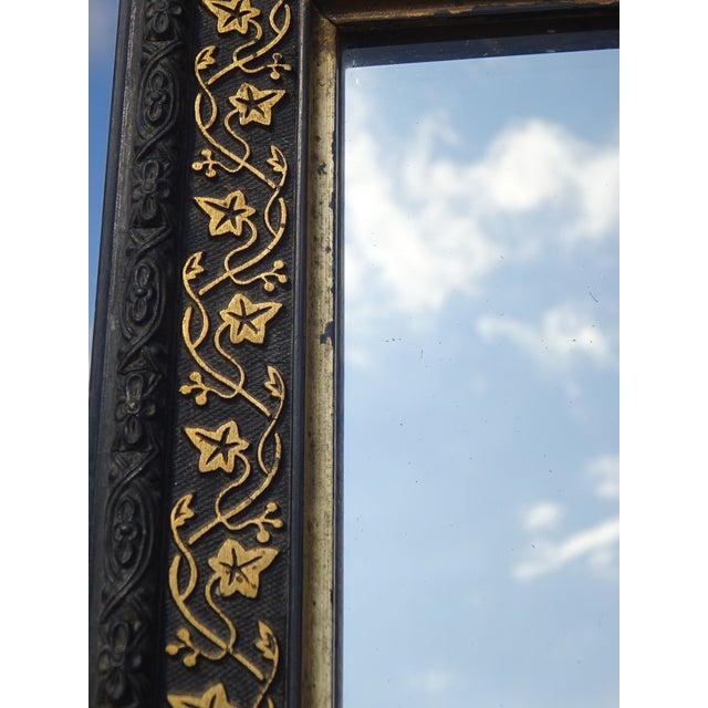 Wood Antique Mirror with Black and Gilt Frame, 1890s For Sale - Image 7 of 18