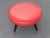 Mid-Century Modern Rount Swivel Red Vinyl Ottoman For Sale - Image 4 of 11