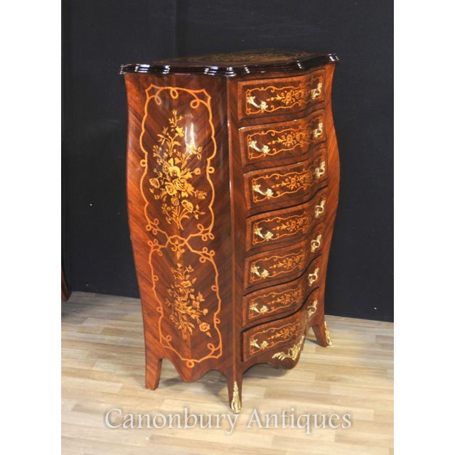 Wood French Empire Bombe Chests and Drawers For Sale - Image 7 of 9