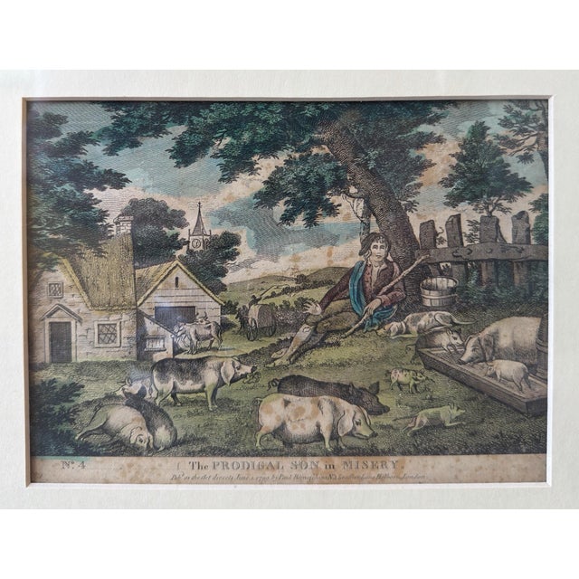English Pair of Antique 18th C Prodigal Son Returns Engraving Prints - Framed For Sale - Image 3 of 4