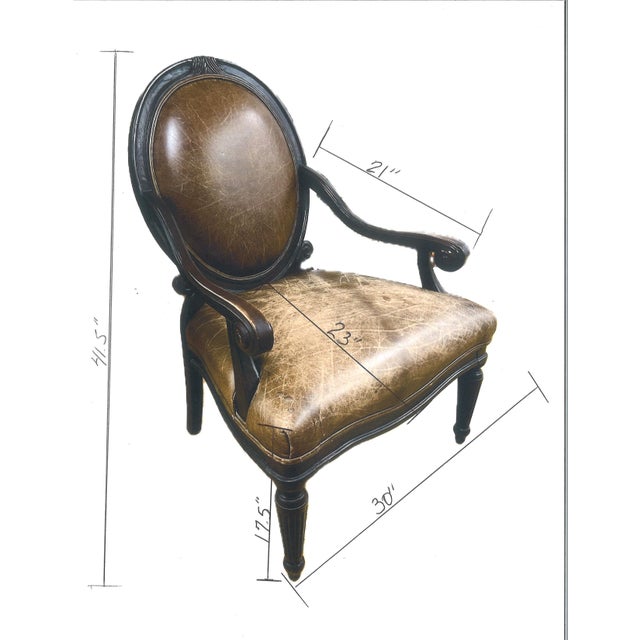 Bernhardt Oval Back Regency Style Nail Head Accent Armchair For Sale - Image 9 of 11