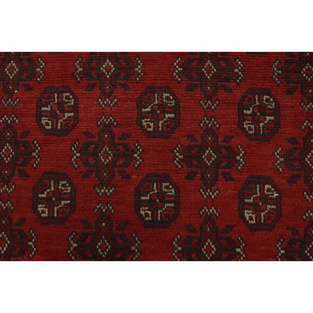 Turkmen Rug 9’9” X 12’7” Red Wool Vintage Tribal Hand-Knotted Oriental Carpet For Sale - Image 10 of 14