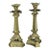 Pair of Antique Neoclassical Bronze Candlesticks With Scroll Form Feet C1890 For Sale