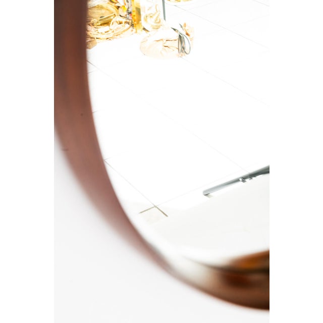 Mirror in Teak and Leather by Uno & Östen Kristiansson for Luxus, Sweden, 1950s For Sale - Image 6 of 15