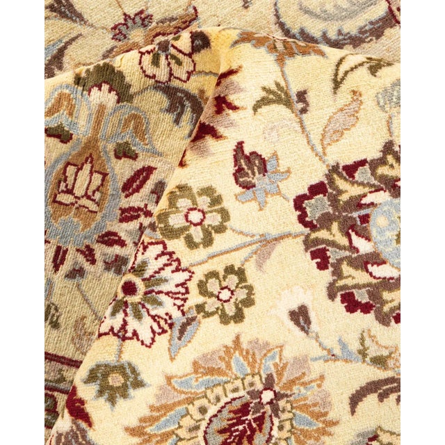 Textile Mogul, One-of-a-Kind Hand-Knotted Area Rug in Ivory, 6' 1" x 6' 1" For Sale - Image 7 of 8