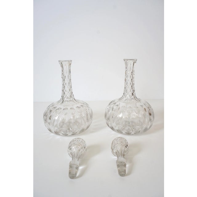 Traditional Antique Pair of Crystal Decanters For Sale - Image 3 of 10