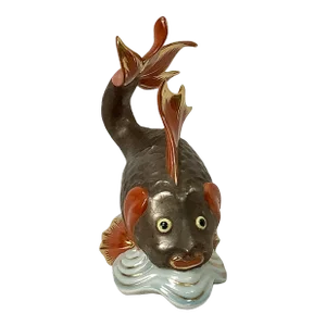 Vintage Hand-Painted Porcelain Herend Koi Fish