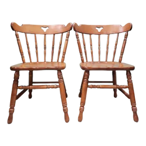 Late 20th Century Tell City Chair Company 8018 Pattern Pair of 2 Chairs, #48 Andover