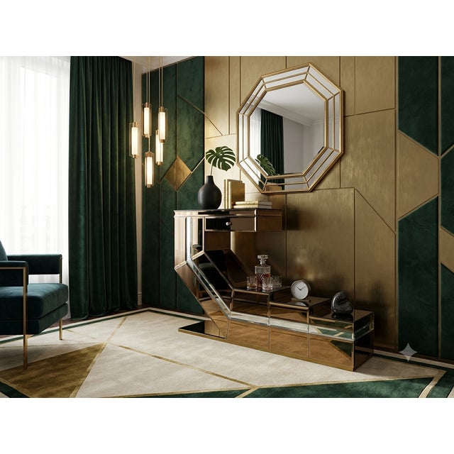 Stepped Console Table with Mirrors and Compartments, 1970s For Sale - Image 11 of 12