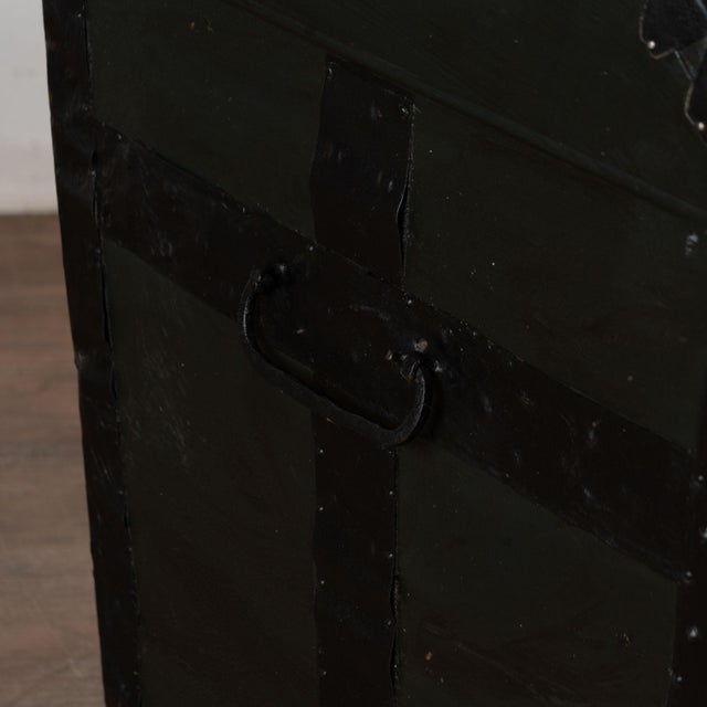 Original Green Painted Swedish Dome Top Trunk Dated 1853 For Sale - Image 9 of 13