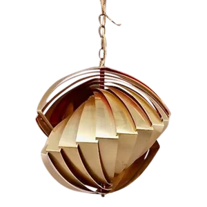 Brass Pendant Chandelier, C. 1980s