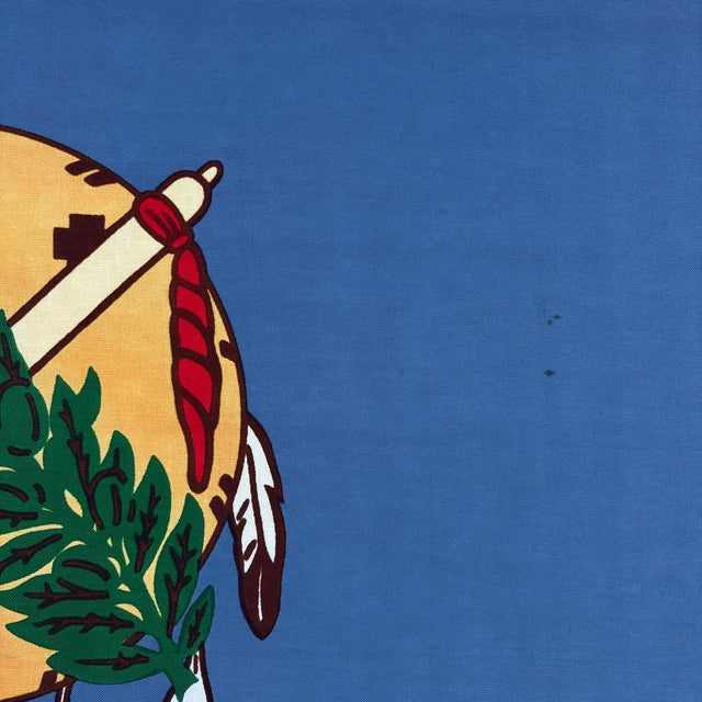 Late 20th Century Vintage Cotton State Flag of Oklahoma For Sale - Image 5 of 7