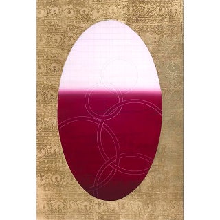 Rebecca Koury "Tapestry of Soul" Burgundy Blush Gold Contemporary Abstract Painting, Acrylic and Mixed Media on Canvas, Carmel California Art For Sale