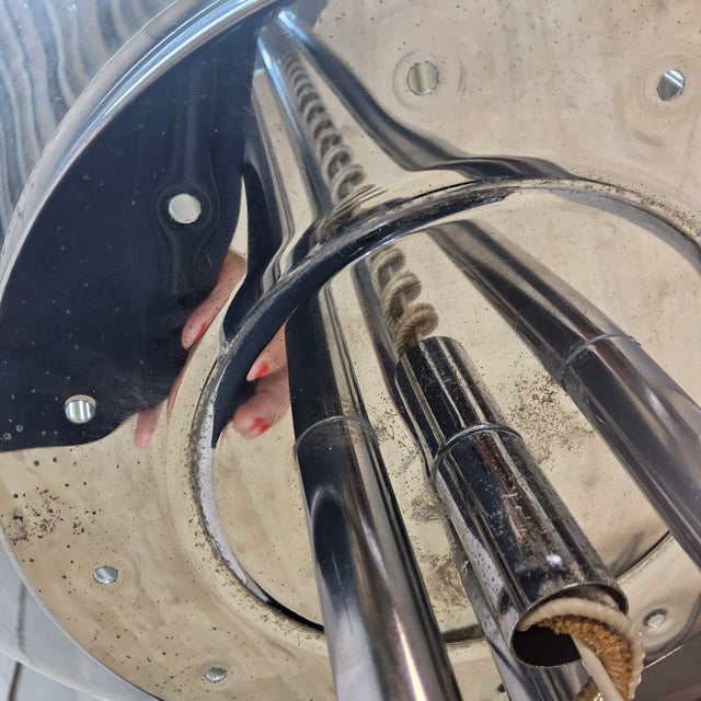 Vintage Italian Space Age Floor Lamp in Chrome and Glass, 1970s For Sale - Image 15 of 17