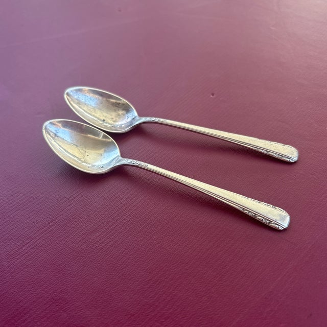 Circa 1936 International Silver Courtship Sterling Demitasse Spoons- Set of 2 For Sale In Los Angeles - Image 6 of 8