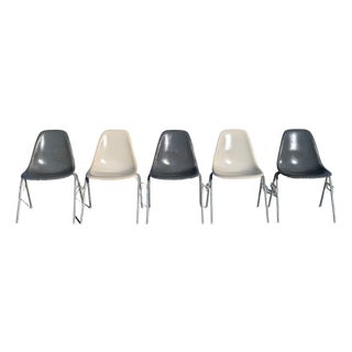 1960s Set of Eames for Herman Miller Fiberglass Shell DSS Chairs For Sale