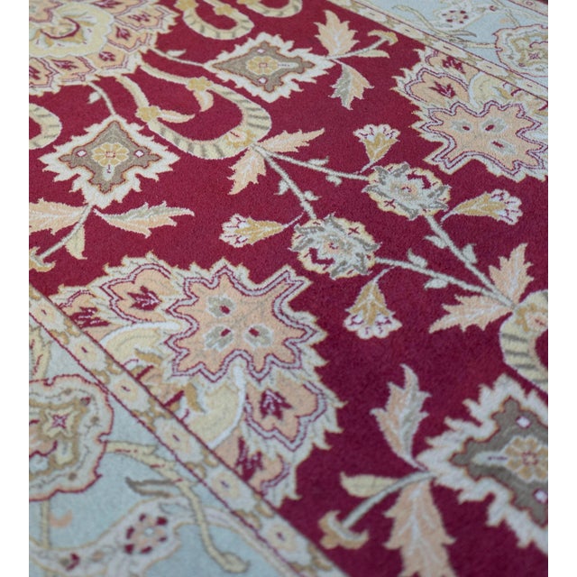 Traditional Handwoven Wool Agra Style Runner For Sale - Image 3 of 6