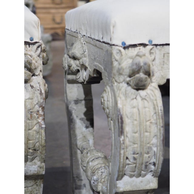 Pair of Antique Painted Italian Tabouret Stools From Turin, 19th Century For Sale In Dallas - Image 6 of 18