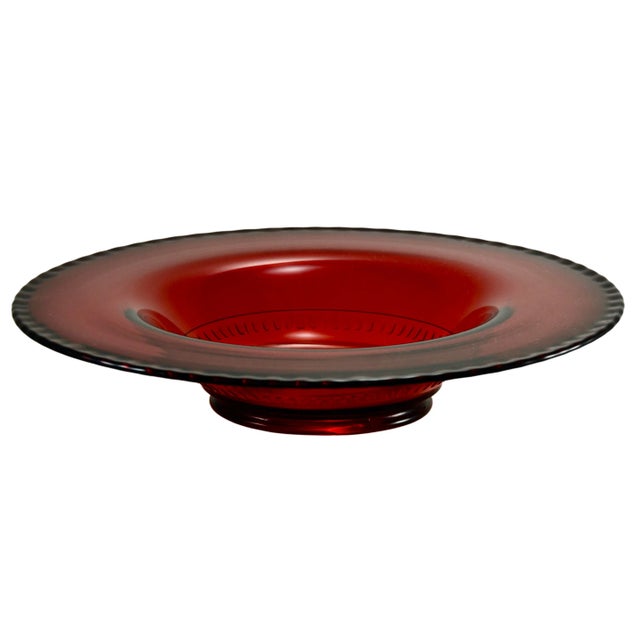 Ruby Red 12” Console Bowl For Sale - Image 4 of 4