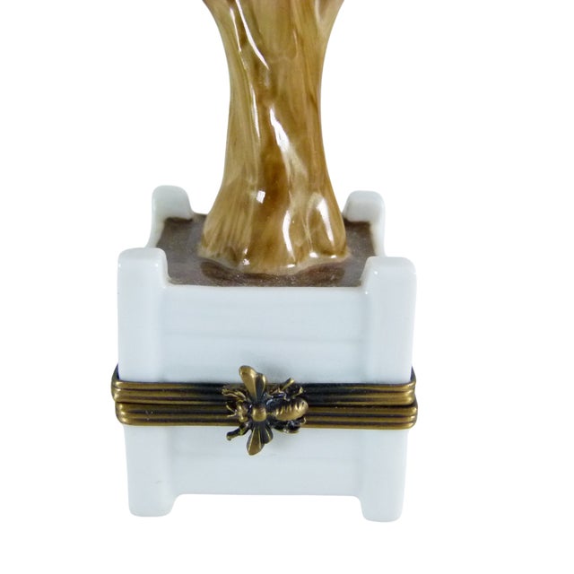1980s 1980s Limoges Peint Main Orange Tree in Planter Trinket Box by Chamart Exclusif For Sale - Image 5 of 8