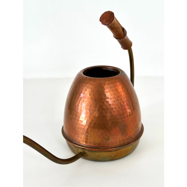 Mid Century Copper and Brass Watering Can With Bamboo Handle For Sale - Image 11 of 16