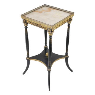 Antique Napoleon III Altana Table in Ebony Wood and Gilded Metal, France For Sale
