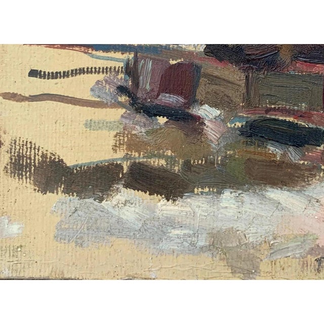 1960s 1960s Winter Landscape Painting, Antique Impressionism Oil, Ukrainian Art For Sale - Image 5 of 6