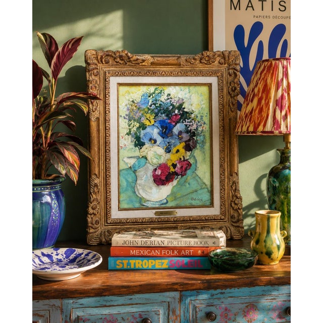 Mid 20th Century Mary Beich Impasto Floral Still Life Oil Painting, Wally Findlay Galleries Provenance For Sale - Image 12 of 12