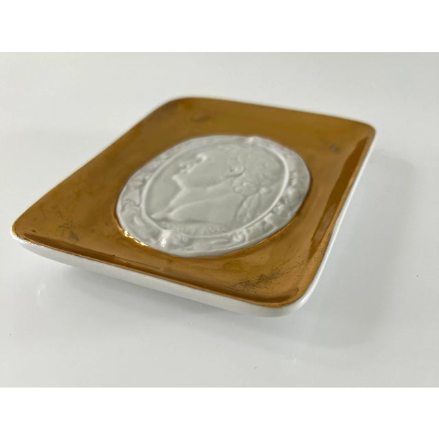 Vintage Fornasetti Milano Porcelain Profile Tray Dish for Rosenfeld Imports. For Sale - Image 9 of 11