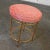 Mid-20th Century Italian Style Round Stool With Rose Damask Seat & Gilt Metal Faux Bamboo Legs For Sale - Image 10 of 13