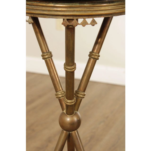 Antique Victorian Marble Top Brass Pedestal Stand For Sale - Image 10 of 13