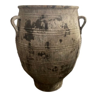 Vintage Hand-Thrown Mediterranean Terracotta Garden Urn For Sale