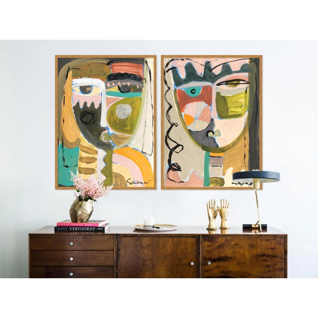 DESCRIPTION: Olivia Jane & Ava Diptych by Lesley Grainger in Gold Frame, Medium Art Print SPECIFICATIONS: Type: Framed...
