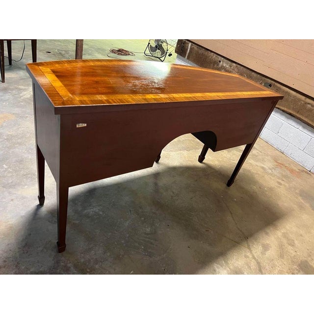 Wood Baker History Charleston Collection Mahogany Inlaid Bow Front Sideboard For Sale - Image 7 of 12