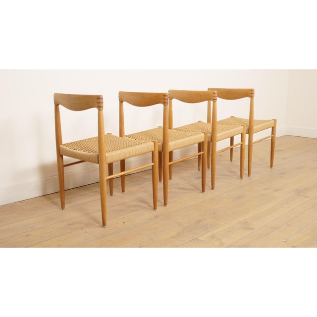Vintage Oak Dining Chairs by H.W. Klein for Bramin, 1950s, Set of 4 For Sale - Image 9 of 15